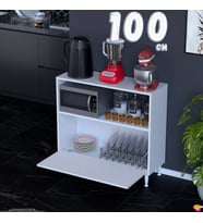 Eliusta Lara 100 cm Çok Amaçlı Mikrodalga Dolabı Alttan Kapaklı Fırınlık Kiler Ekmeklik 100x87x32 cm