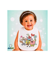 Sünger Bob Keten Bebek Mama Önlüğü – Yumuşak, Emici, Yıkanabilir, Özel Tasarım P179
