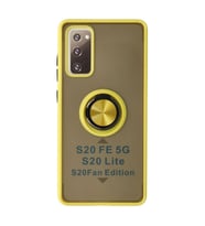 Samsung Galaxy S20 Fe Kılıf Montreal Yüzüklü Silikon Kapak - Sarı