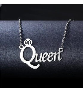 Kişiye Özel 925 Ayar Gümüş Queen Kolye