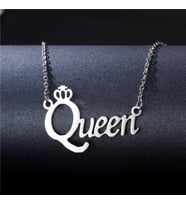 Kişiye Özel 925 Ayar Gümüş Queen Kolye