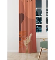 Best Pastel Desenli Süet Oturma Odası Salon Fon Perde Baskılı Ekstrafor Büzgü TEK KANAT PRD-1049