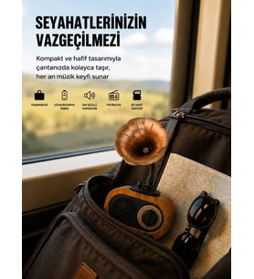 Northcity Şarjlı Mini Retro Radyo Bluetooth Hoparlör Çoklu Bağlantı Seçenekli Yeni Nesil