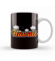 Hawaii Palm Tree Aloha Beach Ocean Island Traveler Vacation Kupa Bardak Porselen