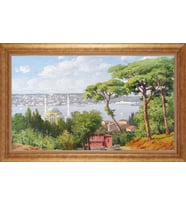 EV İŞYERİ OFİS İÇİN ALTIN ÇERÇEVELİ PASPARTULU TABLO S643