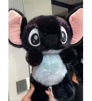 Siyah stitch 30 cm gözleri simli sevimli peluş oyuncak