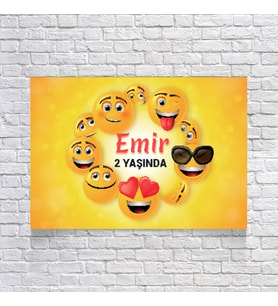 Emoji Tenalı Doğum Günü Afişi