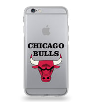 Apple iPhone 6S Uyumlu Kamera Korumalı Tıpalı Kapak Chicago Bulls Tasarımlı Şeffaf Kılıf
