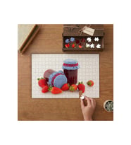 Çilek Reçelleri - Taze Meyve Tasarımı 240 parça Ahşap Puzzle Ahşap Kutuda MP01823
