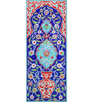 Armada Çini 40x100 Cm ED 704 Kobalt Saksılı El dekoru Çini Pano