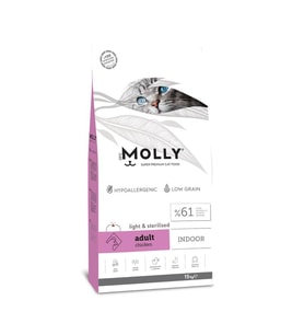 Molly Kısırlaştırılmış Kedi Maması Tavuklu 15 Kg (Beyaz)