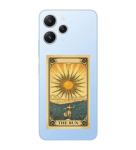 Xiaomi Redmi 12 Uyumlu Uyumlu The Sun Tarot Tasarımlı Şeffaf Telefon Kılıfı