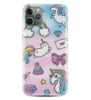 Apple iPhone 11 12 13 14 Pro Max Kılıf Desemli Silikon Unicorn Mektup 1800