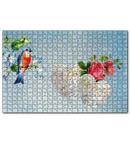 Cakapuzzle Kırmızı Güller Kuş ve Kalpli Mektuplar  Puzzle Yapboz MDF (Ahşap) (120 Parça)