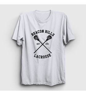 Presmono Unisex Beyaz Beacon Hills Lacrosse Dizi Teen Wolf T-Shirt 330547tt (Beyaz)
