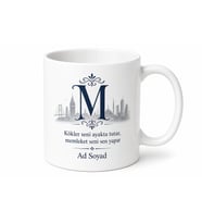 Monogram Memleket Temalı Kupa Bardak Kişiye Özel İsimli Hediye