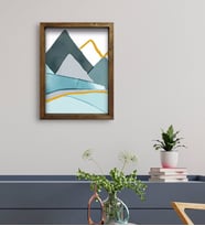 BK Gift Otel Odası Konseptli Doğal Masif Ahşap Çerçeveli Tablo 45x65cm-34
