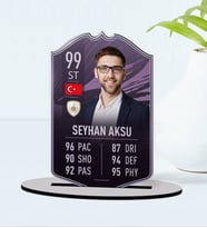 BK Gift Kişiye Özel Ahşap Biblo Futbolcu Kartı-5