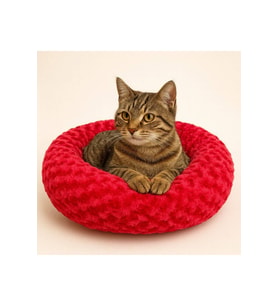 Kırmızı Simit Yatak Peluş 55x55cm, yumuşak ve şık ev dekorasyonu