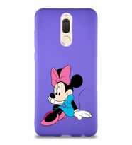 Huawei Mate 10 Lite Soft Premier Kapak Minnie Mouse-E Tasarımlı Silikon Kılıf - Mor (Şeffaf)