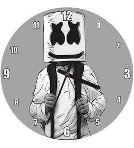 Cakatablo Marshmello Animasyon Görseli Duvar Saati