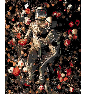 Garden Delights II Astronot Sayılarla Boyama Seti 60X75 cm (Tuvale Gerili)