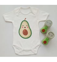 Hoşgeldin Bebek, Unısex, Yenidoğan Bebek, Avokado Baskılı Badi Hediye Seti