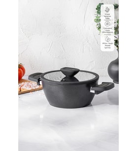 Parlak ve şık 20 cm derin tencere, dayanıklı ve kullanışlı mutfak gereci