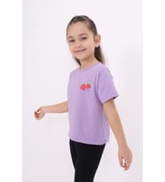 Toontoy Kız Çocuk Baskılı Tişört (Lila)