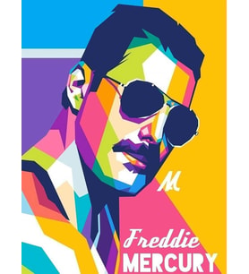Freddie Mercury Sayılarla Boyama Seti 50x65 cm (Tuvale Gerili)