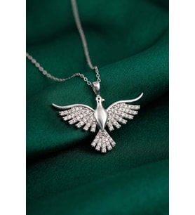 Gümüş Pazarım Anka Kuşu Kadın Gümüş Kolye Silver