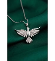 Gümüş Pazarım Anka Kuşu Kadın Gümüş Kolye Silver