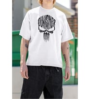 Punisher Baskılı Unisex Tasarım Tişört, Oversize Marvel Tişört
