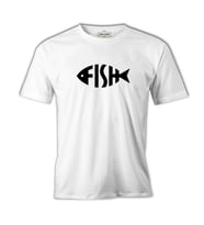 Fish with Letters Beyaz Erkek Tshirt