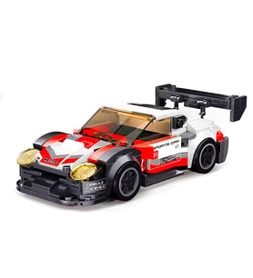 Teknik Porsche 911 Lego Araba Porsche Lego Araba Yapı Blok Oyuncak Araba - 250+ Parça (Kırmızı-Sarı-Siyah-Beyaz)