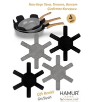 Tencere Tava Borcam Koruyucu Çizdirmez Non Keçe 4'lü Set Çizilmeye Darbeye Karşı Dayanıklı Koruma