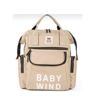 BEJ Rengi Çanta Baby Wind Bebek Bakım Sırt Çantası Termos Bölmeli Metal Kancalı Puset Askı Aparatlı Lüks Model (Standart)