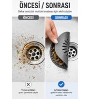 Silikon Lavabo Evye Tıkacı Süzgeçli Yuvarlak Gider Kapatıcı Saç Tutucu 13 cm
