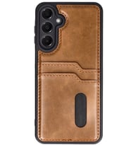 Galaxy S24 FE Kılıf Sara Kartvizitli Deri Kılıf - Taba