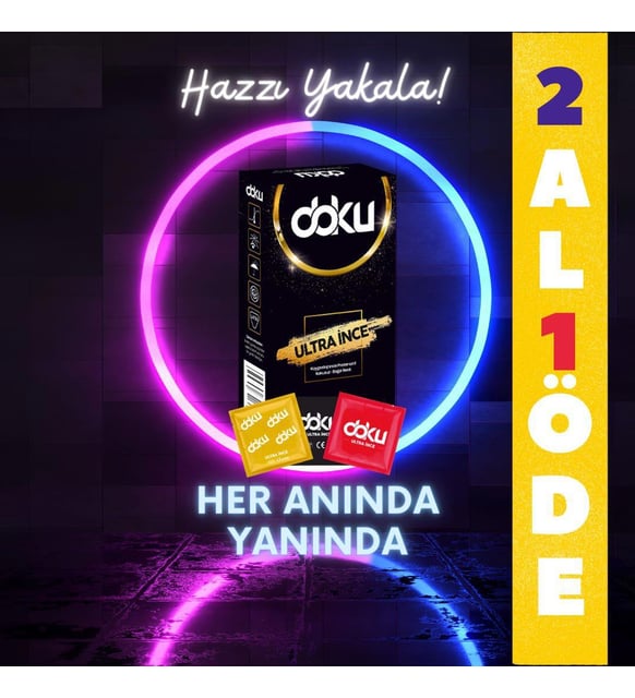 Doku Ultra İnce Prezervatif 24 ADET (2 AL BİR ÖDE)