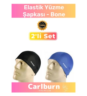 Özel Üretim Su Geçirmez Silikon Yüzücü Havuz Deniz Bonesi Elastik Yüzme Şapkası 2'li Set