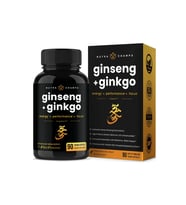 NutraChamps Korean Red Panax Ginseng +Ginkgo 90 Capsul Extra Strength Ginsenosides for Energy, Focus, Performance, Vitality Immune Support Korean Red Ginseng Root Extract (Premium Gold).