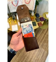 Signum Hakiki Deri Minimalist Katlamalı Cüzdan - Para Portföyü (Antik Kahve)