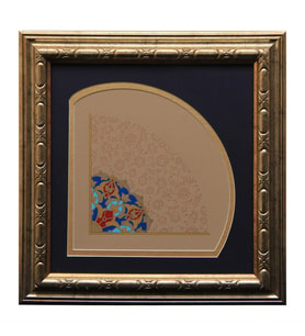 e38 EL İŞÇİLİĞİ YELPAZE FORMLU HALKÂR TABLO 42 x 41 cm - 3350