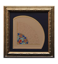 e38 EL İŞÇİLİĞİ YELPAZE FORMLU HALKÂR TABLO 42 x 41 cm - 3350