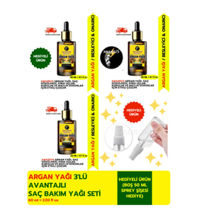 ARGAN YAĞI 3'LÜ (%100 SAF VE DOĞAL-SOĞUK PRES) BESLEYİCİ ETKİ 3X20 ML / 2.03 Fl Oz