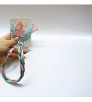 Unicornlu Mavi 30 cm Yapay Örgü Saçlı Toka