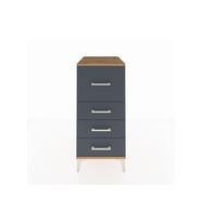Kronos Komodin 4 Çekmeceli 44x59x96 Çam-Antrasit