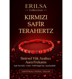 Sertifikalı Sinirsel Yük Azaltıcı Aura Frekansı – Kırmızı Safir ve Terahertz Doğal Taş 4 mm (Çok Renkli)