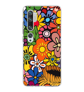 PrintiFy Xiaomi Mi Note 10 ile Uyumlu 1mm Slim Fit Retro Renkler 2 Baskılı Şeffaf  Kılıf